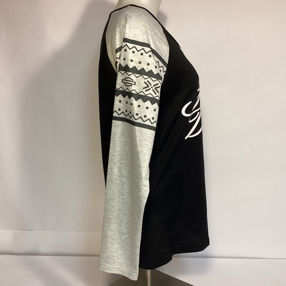 Misslook Harley-Davidson long sleeve graphic Tee  Womens size medium - Picture 3 of 8